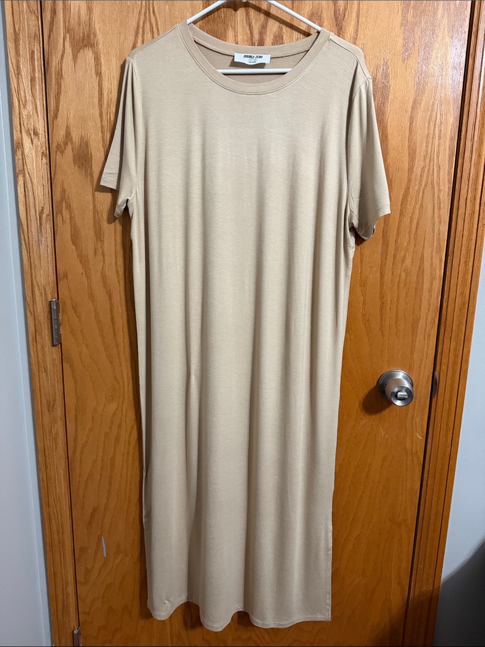 Double Zero Light Tan Crewneck Maxi Dress